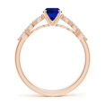 thumbnail image 2 of ANGARA Lab Grown Blue Sapphire Engagement Ring with Marquise Diamonds for Women in 14K Rose Gold (Size-7x5mm) | September Birthstone, Anniversary Jewelry Gift for Women | Lab-Grown Blue Sapphire Ring, 2 of 8