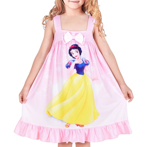 Girls Dress Princess Nightgown Sleepwear Summer Pajama Bow Tie 6 Years