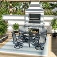 thumbnail image 2 of Pamapic 4-Person Gray Square Outdoor Patio Dining Set with Swivel Chairs, 2 of 7