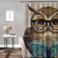 thumbnail image 2 of Orinice Owl Glasses Book Bathroom Decor Set - Colorful Luxurious Graphic Print Polyester Fabric Fashion Decor Sets with Hooks, Washable Shower Curtain for Home Bathroom Decoration 36x72, 2 of 7