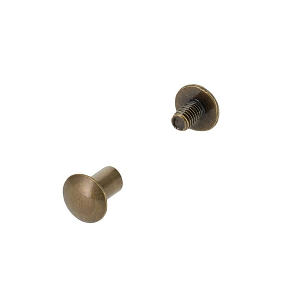 Chicago Screws, Dome Cap, Antique Brass, Solid Brass-LL (50 per bag), Multiple Sizes