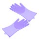 thumbnail image 1 of Yuarrent 1 par de guantes para lavar platos con estropajo, de alimentos, herramientas de fregado reutilizables a prueba de aceite, Mostrada Púrpura, 1 of 6