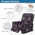 thumbnail image 4 of SCRAWLGOD Halloween Bat Spider Web Print Violet Black Recliner Slipcovers 4-Pieces Lazyboy Recliner Cover Couch Chair Covers Reclining Covers with Pocket for Dog Furniture Protector for Living Room, 4 of 7