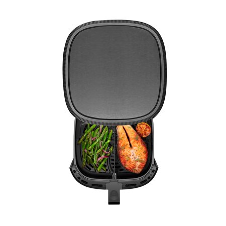 Chefman TurboFry Touch Air Fryer  8-Qt. Family Size  with Divider Fryer Basket for Dual Cooking Action  One-Touch Digital Controls for Healthy Cooking  Nonstick Dishwasher-Safe Parts  Black