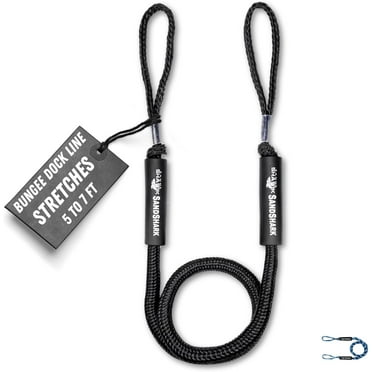 SandShark Black 5'-7' Anchor Bungee Dock Line for Anchoring Boats, PWC, Kayaks.