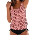thumbnail image 5 of Sakmal Pink Swimsuits Two Piece Sets Summer Tankinis Swimwear Full Coverage Padded Swimsuit Sets, 5 of 5