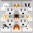 thumbnail image 1 of Metal Light Switch Plate Cover Cute Puppy Dog Cube Gray DOG002, 1 of 13