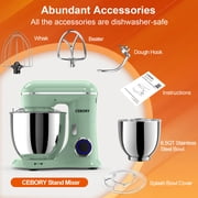 CEBORY 3-IN-1 Stand Mixer, 6.5 QT Tilt-Head 10-Speed Food Mixer, Kitchen Electric Mixer with Dough Hook, Beater, Whisk, Bowl for Most Home Cooks