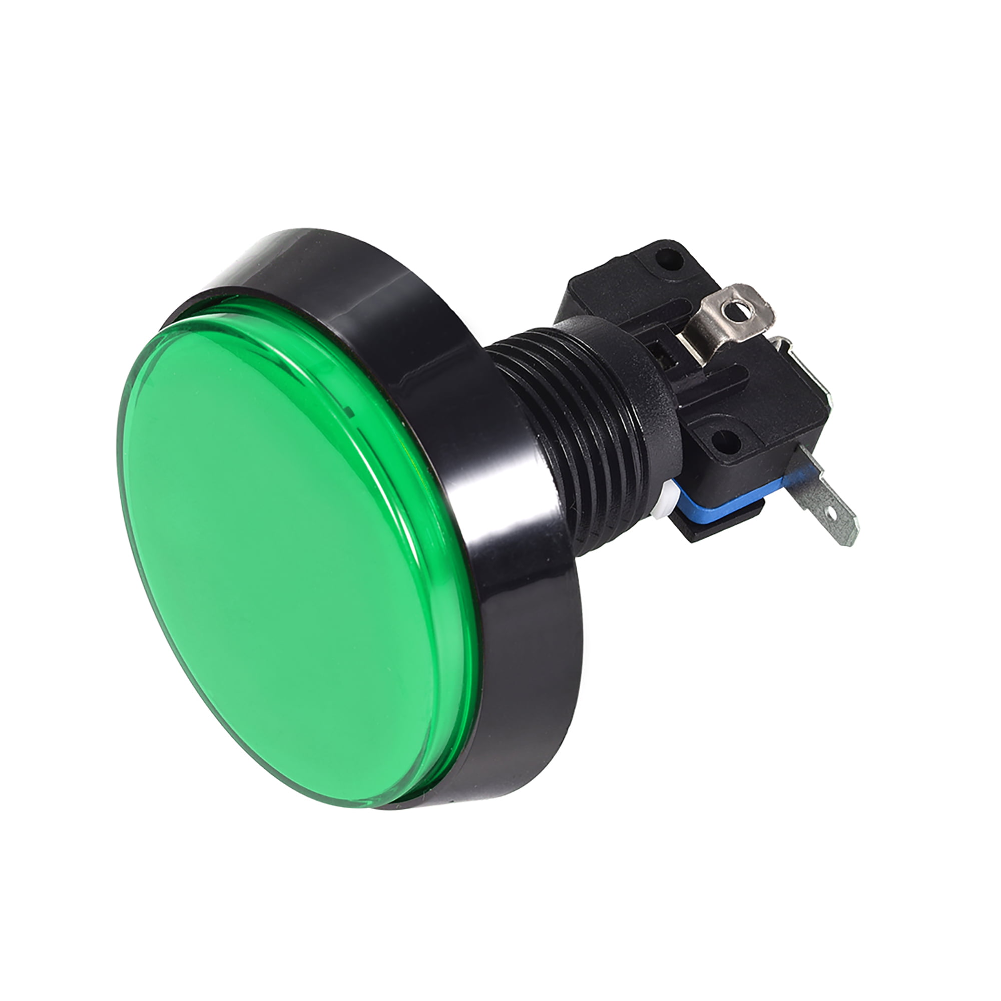 uxcell Game Push Button 60mm Round 12V LED Illuminated Push Button Switch with Micro Switch for Arcade Video Games Green 1pcs