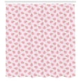 thumbnail image 3 of Pink Shower Curtain, Abstract Pink Apples on Retro Style Polka Dots Healthy Fruit Pattern, Fabric Bathroom Set with Hooks, 69W X 70L Inches, Pale Pink White, by Ambesonne, 3 of 3