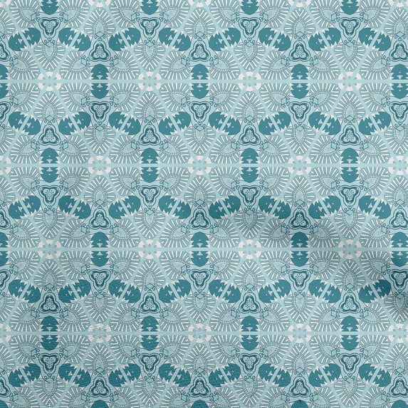 oneOone Viscose Chiffon Teal Green Fabric African Fabric For Sewing Printed Craft Fabric By The Yard 42 Inch Wide