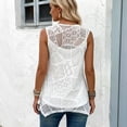 thumbnail image 3 of Glisme Shirts for Women Solid Color Sleeveless Crew Neck T-Shirt Summer Comfortable Women Tops Size XL White, 3 of 5