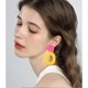 thumbnail image 4 of Pendientes retro sencillos de acrílico geométricos cuadrados huecos para mujer, pendientes colgantes llamativos blancos, rosa amarillo -, 4 of 5