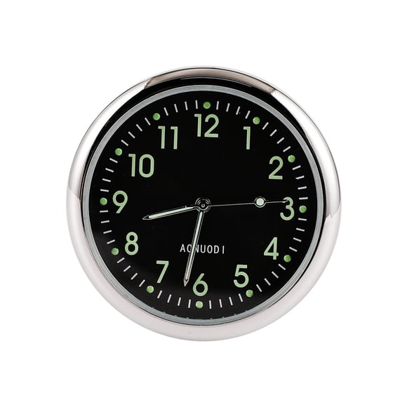 Reloj del salpicadero del coche | Reloj Mini Fluorescente | Pantalla luminosa, marco metálico, fácil de adherir, conducción | Multicolor | 4 cm