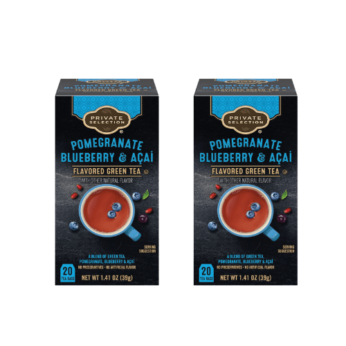 Private Selection Pomegranate Blueberry & Acai Green Tea Bags, 20 Count,2 Pack