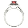thumbnail image 4 of Clara Pucci 14K White Gold 1.31ct Garnet Halo Ring for Women, 4 of 8