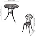 thumbnail image 6 of ZXNYH Patio Bistro Set.Rust-Resistant Cast Aluminum Bistro Table Set with Umbrella Hole for Backyard (Rose White), 6 of 7