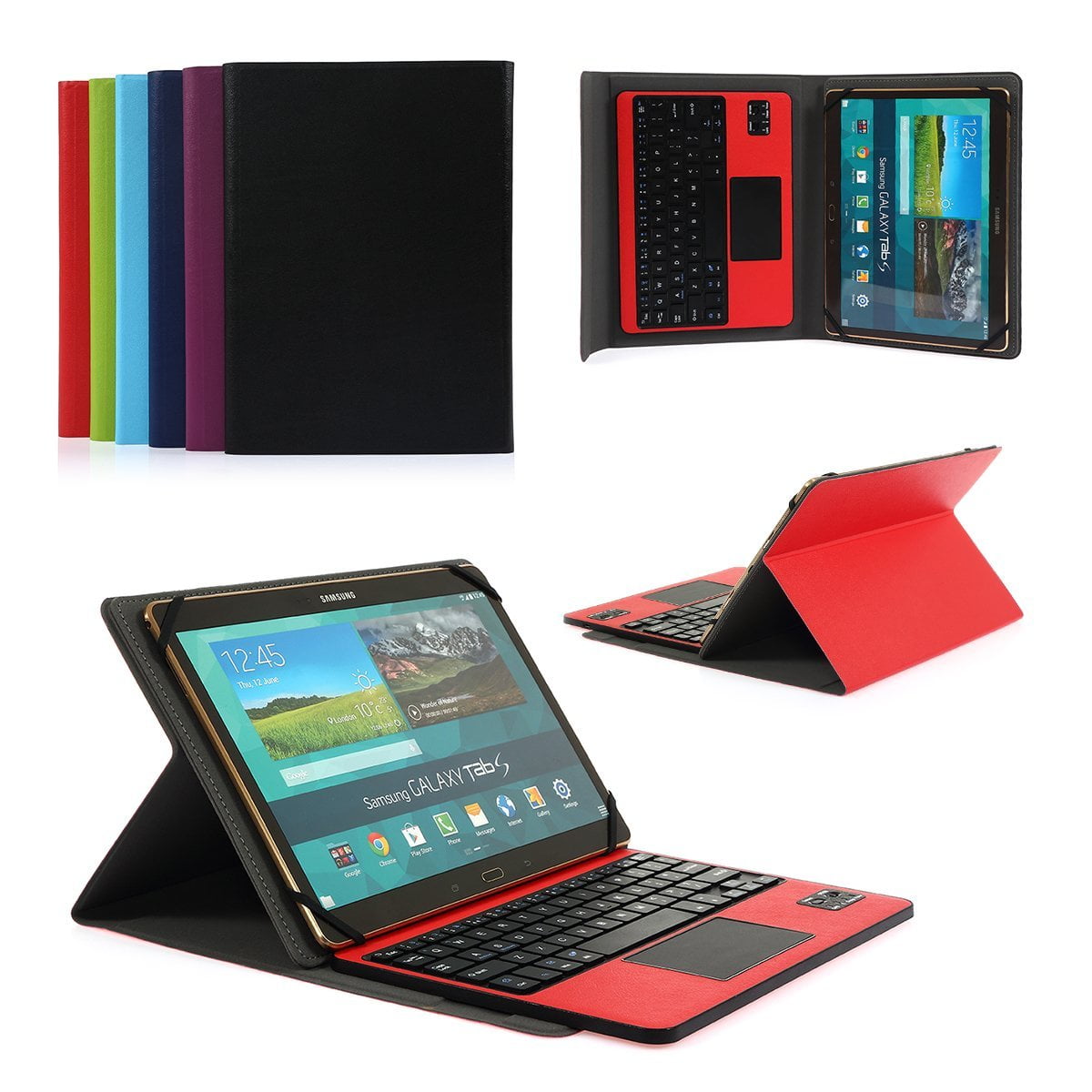 CoastaCloud Universal Folio Case w/Stand Wireless Bluetooth Keyboard