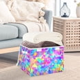 thumbnail image 3 of Yayeee Collapsible Cube Storage Bin with Lid Fabric Closet Decorative Basket with Handles, Vibrant Geometric Pattern, 3 of 7