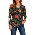 thumbnail image 6 of HLKJKLS Long Sleeve Shirts For Women Casual Long Sleeve V Neck T Shirt Polyester Spandex Spring Winter Fashion Black S-Xxl, 6 of 7