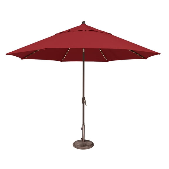Simply Shade Lanai Pro Octagon Auto Tilt with Starlight Umbrella in Bronze/Red