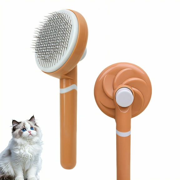ACDANC Cat Brush for Shedding,Self Cleaning Dog Brush,Dog Brush for Shedding,Yellow