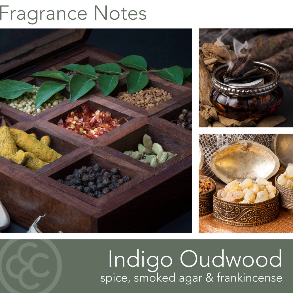 Colonial Candle Indigo Oudwood 14.5 oz 3 Wick Candle, Multicolor