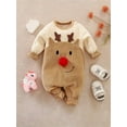thumbnail image 3 of WIBACKER My First Christmas Baby Boy Girl Flannel Outfit Newborn Reindeer Costume Set Infant Xmas Cosplay Romper Jumpsuit, 3 of 10