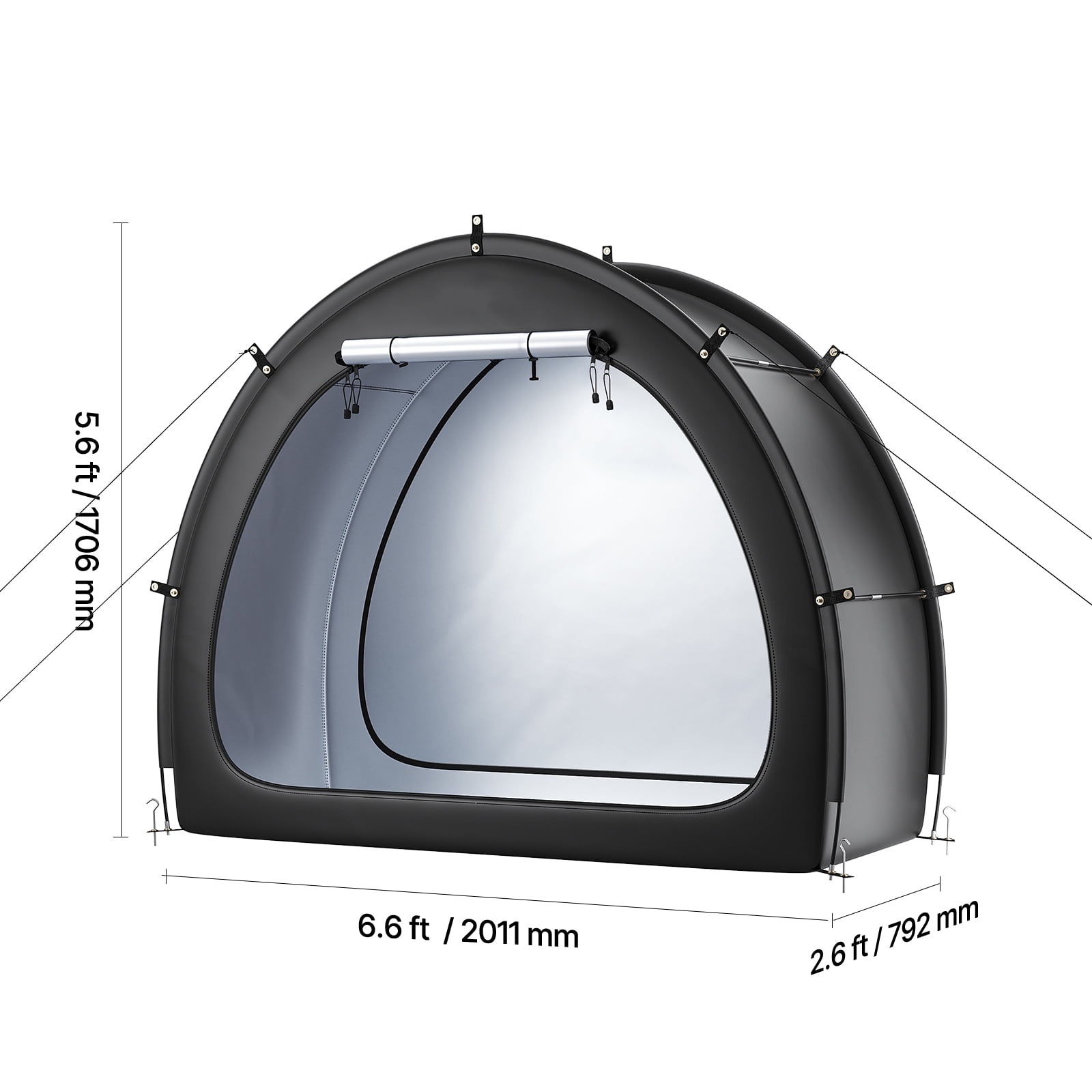 KFFKFF Outdoor Bicycle Shelter, Accommodates 1-2 Bikes, Spacious Bikes Tent with Ventilation Window, Water-Resistant Design Featuring Durable Fiberglass and Double Zippers