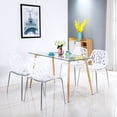 thumbnail image 3 of Ktaxon 4 PCS Outdoor Chairs, Patio Stackable Chair for Garden Lounge Chair Seating, White, 3 of 8