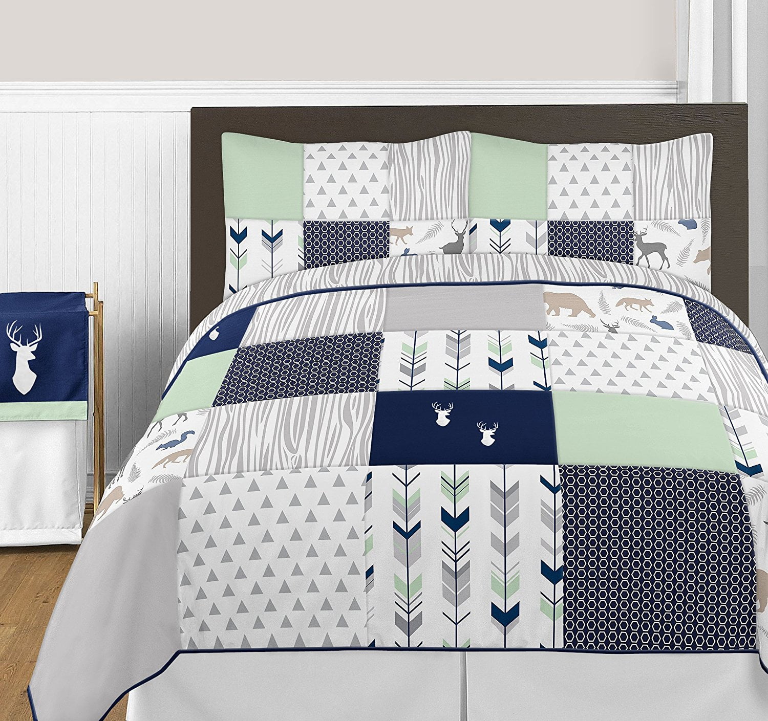 navy girls bedding
