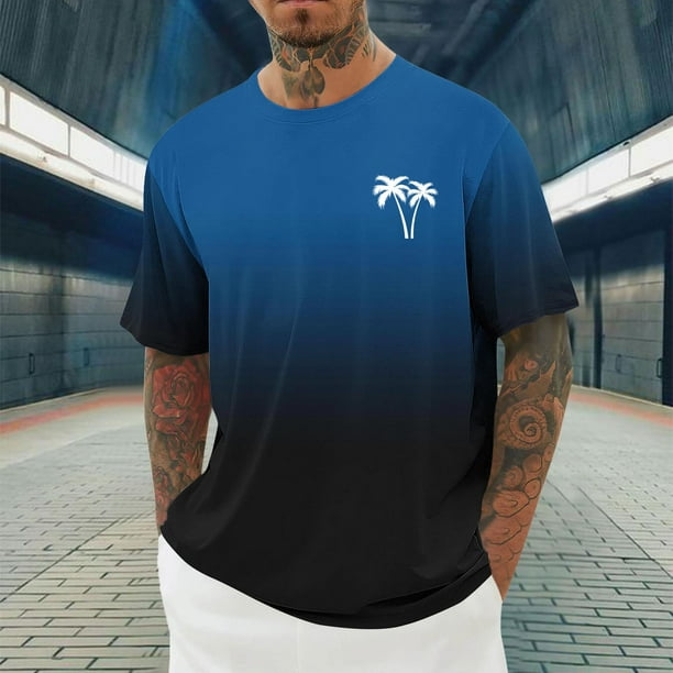 Tops para hombre, blusas y camisas de cuello redondo y manga corta para hombre, blusas casuales de moda para hombre, blusas deportivas de cuello redondo y manga corta, blusas de poliéster para hombre