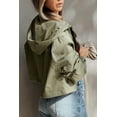 thumbnail image 2 of Women's Laurel Green Zipped Pocket Cropped Hooded Utility Jacket for Casual Fall Outings - [ZhiHiMeRi] | L, 2 of 12