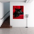 thumbnail image 5 of Sleek Black Panther Crimson Velvet Plush Sofa Framed Canvas Print,Luxe Gothic tiger Illustration for Powder Washroom Ready to Hang-12"L x 8"W, 5 of 10