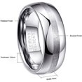 thumbnail image 5 of 8mm Domed Tungsten Carbide Rings for Men Women Wedding Bands with Brushed Center Comfort Fit Size 7-12, 5 of 6