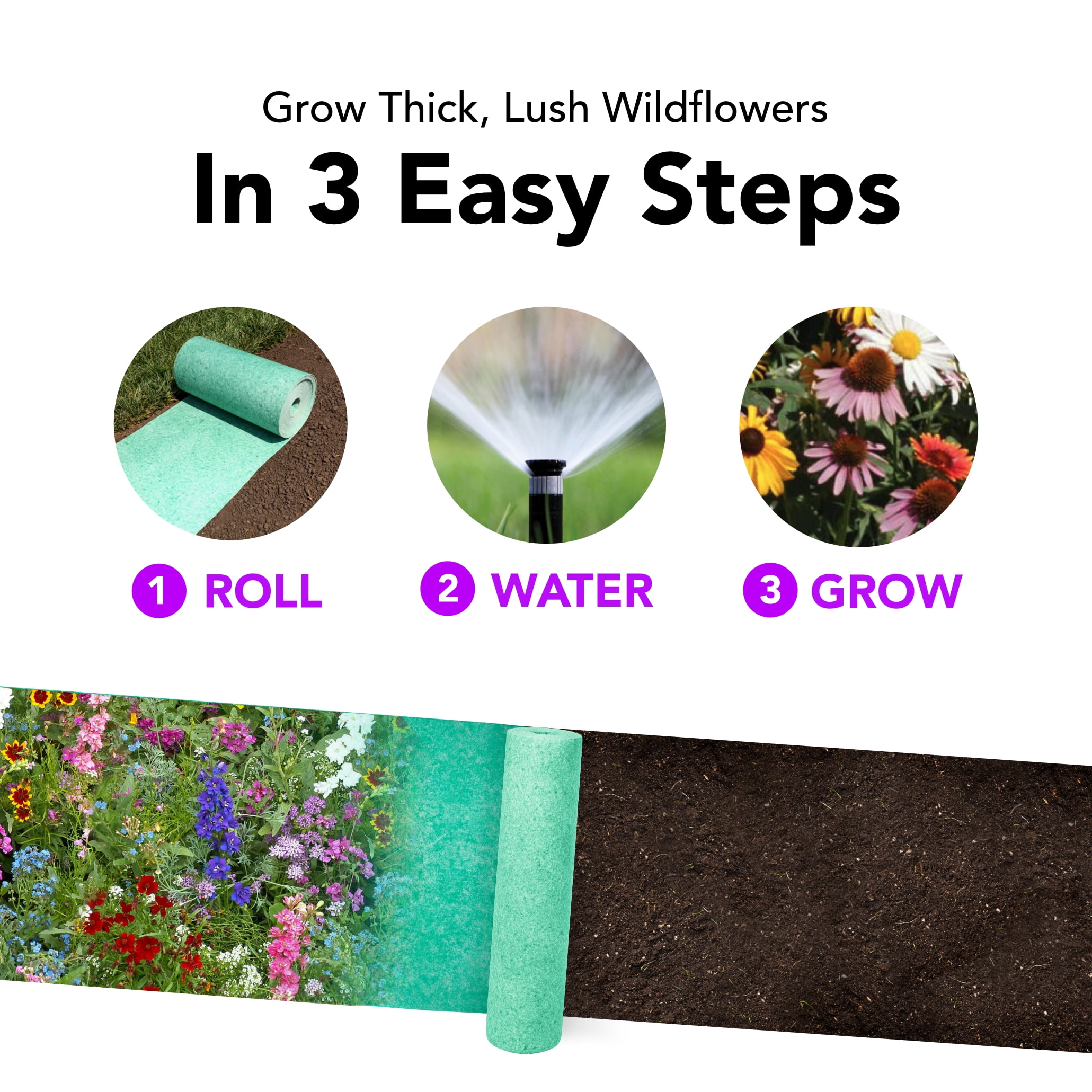 GrowTrax 20-ft. x 1-ft. Annual & Perennial Sun & Shade Wildflower Meadow  Mix Seed Blanket, 0.7 lbs. - Walmart.com