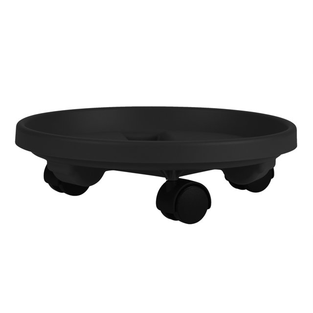 Bloem Caddy Carrito redondo para plantas con bandeja para platillo con ruedas, 14 ", negro Bloem CAD1400