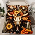 thumbnail image 2 of Manfei Vintage Bull Skull Queen Sheet Sets,Retro Rustic Flower Flat Sheet,Desert Plant Cactus Queen Fitted Sheet For Boys Girls,Microfiber Bedroom Decor,4pcs, 2 of 7