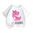 thumbnail image 2 of Delliss Toddler Baby Girl Short Sleeve Dinosaur T-Shirt short Sleeve Cotton Tops Tee Crew Neck 2-14 Years casual Shirts, 2 of 7