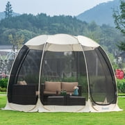 Screen House Tent Instant Outdoor Canopy Pop Up Gazebo 12x12 Gray