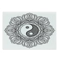 thumbnail image 1 of Ying Yang Cutting Board, Mandala Circle Floral Style Design Bohemian Print Yoga Arts, Decorative Tempered Glass Cutting and Serving Board, Large Size, Black White, by Ambesonne, 1 of 1