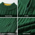 thumbnail image 5 of LittleSpring Boys Girls Quarter Zip Sweater Cable Knit Mock Neck Long Sleeve Pullover Size 4-12, 5 of 6
