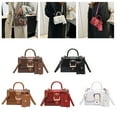 thumbnail image 2 of FENOHREFE Creative Alligator Embossed Crossbody and Handheld Bag Set PU Leather Shoulder Bags Handbag for Fashionable Ladies, 2 of 8
