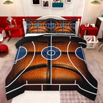 Castle Fairy Boys Girls Basketball Print Full Size Comforter Sets 3-Piece,Sport Theme Bedding Comforter Set,Ball Gamer Lightweight Bedding Sets,Ultra Soft Home Decor,Reversible