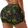 thumbnail image 2 of Wukai Carnival Mardi Gras3 Print Pack Biker Shorts for Women Yoga Workout Gym Running Scrunch Active Shorts-Medium, 2 of 8