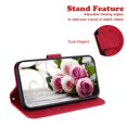 thumbnail image 3 of Decase for Motorola MOTO G Stylus 5G (2022) 6.8 inch Wallet case,Magnetic PU Leather Case Sun Flower Pattern Embossed Purse Kickstand Flip Cover With Card Holders Wrist Strap, Red, 3 of 7