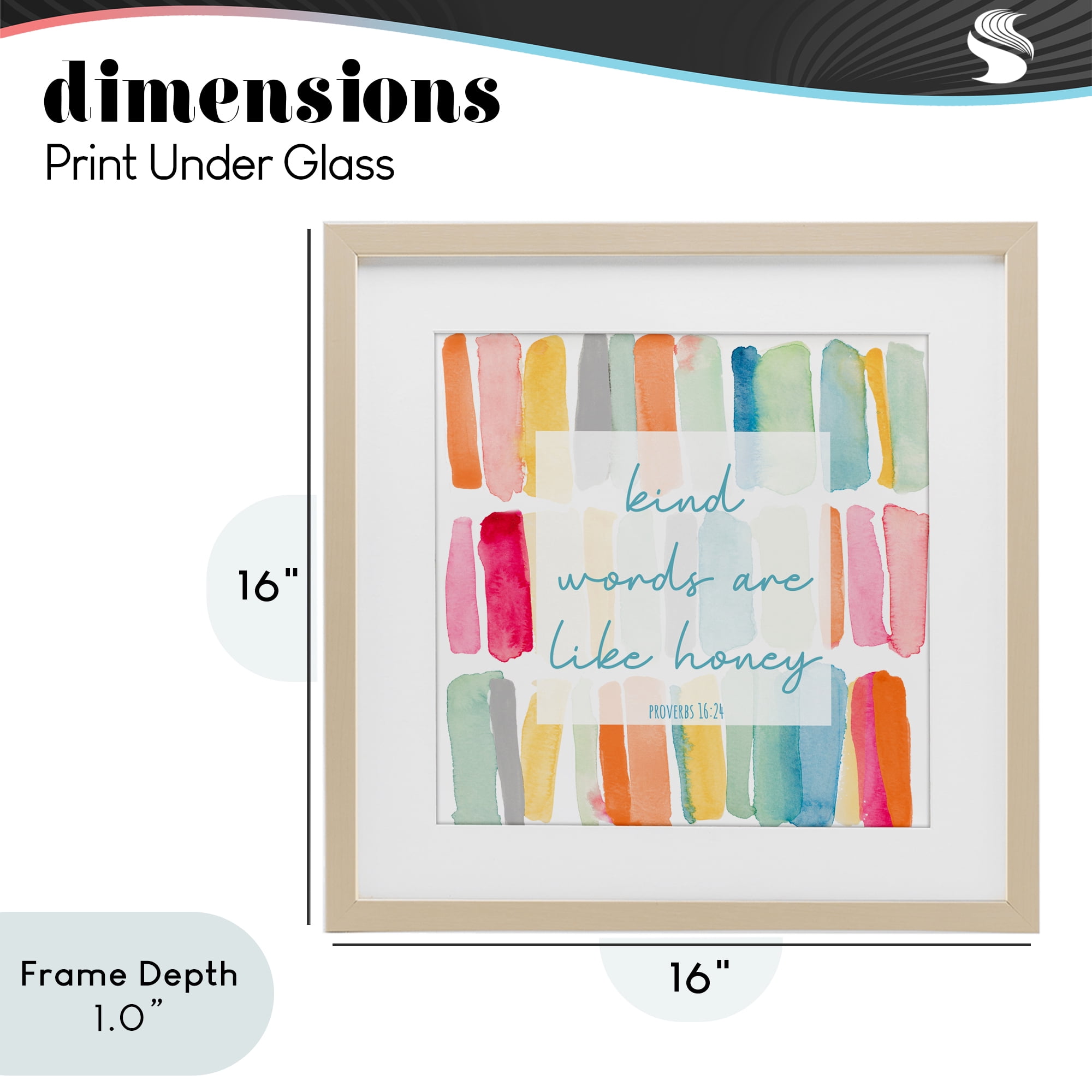 Stupell Industries Kind Words Are Like Honey Birch Framed Print Under Glass, design by Lanie Loreth