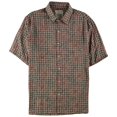 thumbnail image 1 of Tasso Elba Camisa abotonada con estampado de lino y seda para hombre, rojo, grande Tasso Elba Botones al frente, 1 of 2