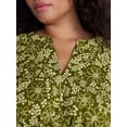 thumbnail image 4 of Terra & Sky Women's Plus Cotton Balloon Sleeve Tie Waist Tunic Dress, Sizes 0X-5X, 4 of 5