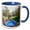 Blue/White, variant on 3drose, Rainawari, Srinagar, Jammu, Kashmir, India. Boats on Dal Lake., 15oz Mug